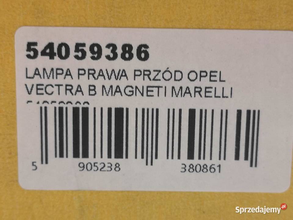 LAMPA PRAWY PRZÓD OPEL VECTRA B 9503 NOWA