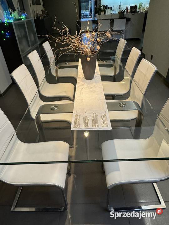 Luksusowy Stół szklany z nogami z nierdzewnymi Bydgoszcz sprzedam