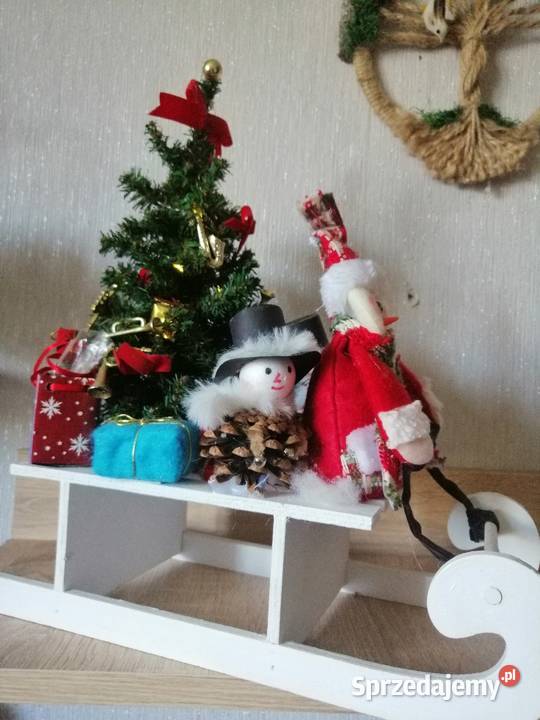 Stroik świąteczny oświetlony na saniach Ozdoba Katowice