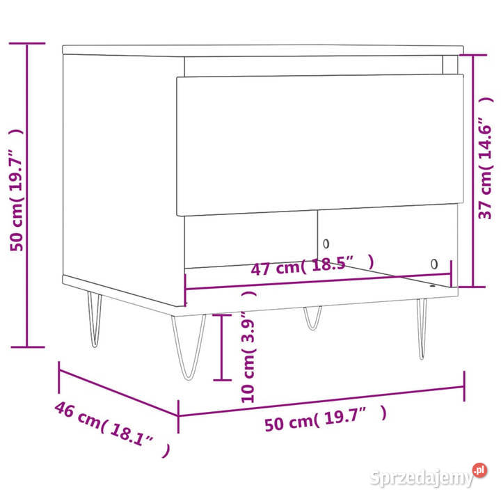 Stolik kawowy brązowy dąb 50x46x50 WM830922 Stoły Stoły Warszawa