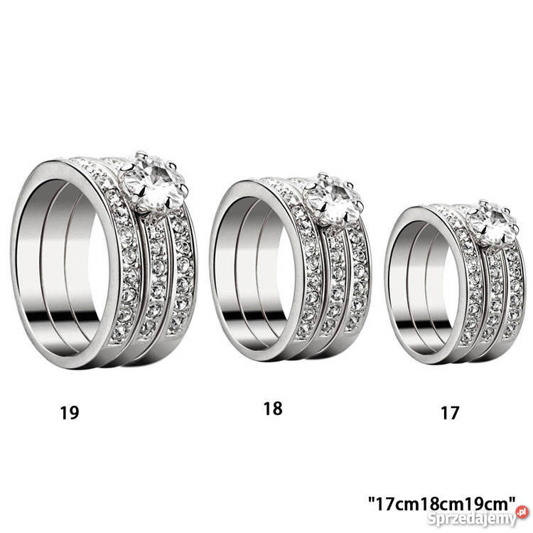 Trzy pierścionki w jednym Cyrkonie sprzedam