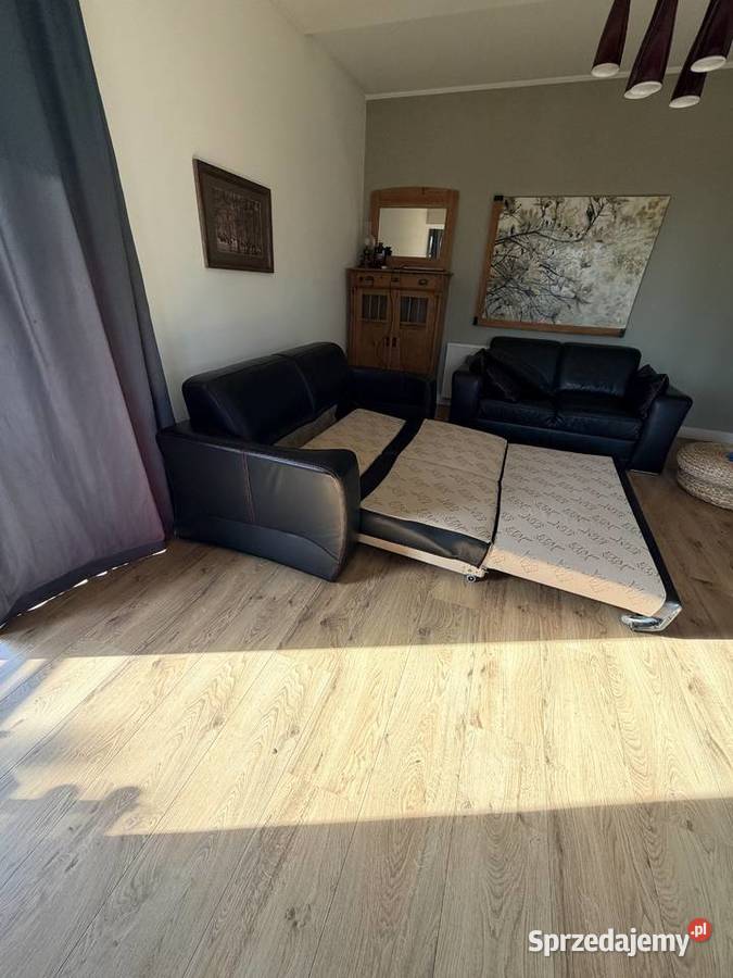 Skórzana sofa rozkładana Etap Sofa funkcja 60cm Sofy i kanapy Gdańsk