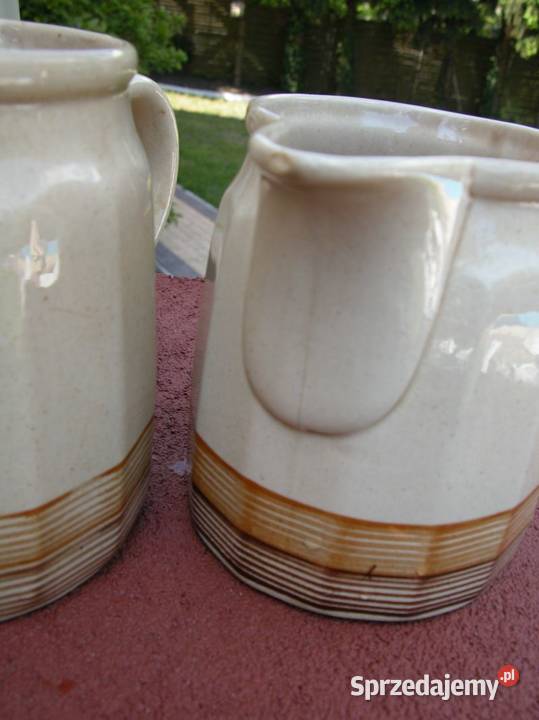 stare ceramiczne dzbanki 3 sztuki sygnowane Gorzów Wielkopolski