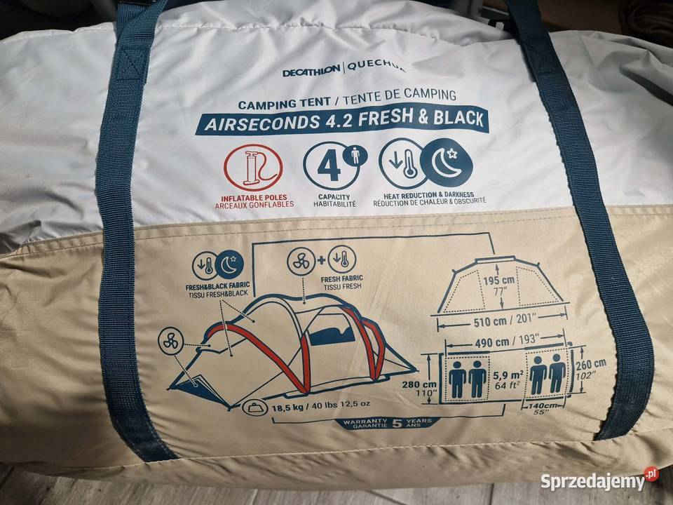 Namiot kempingowy dmuchany Quechua Air Seconds Ślesin
