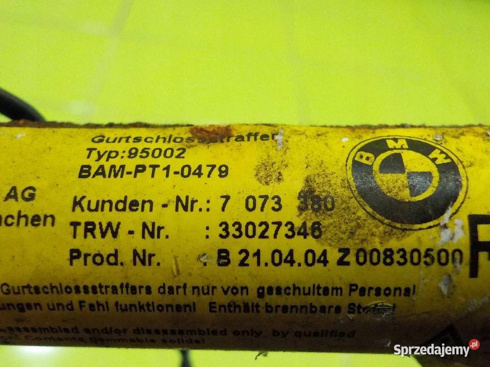 BMW E83 X3 zapinka pasa prawa przod z napinaczem osobowe Suków