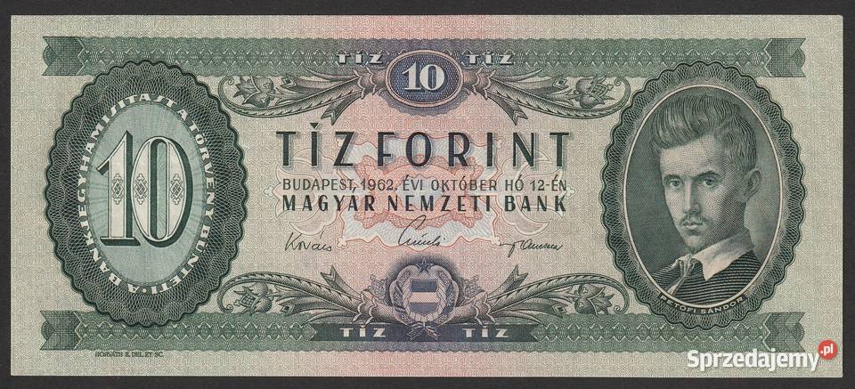 WĘGRY 10 FORINTÓW 1962 STAN 12 Łódź