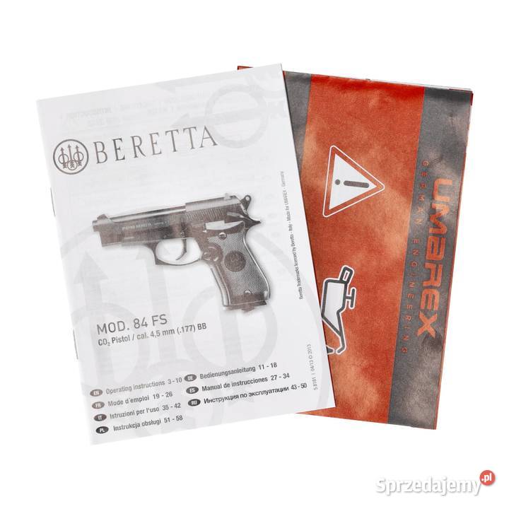 Pistolet wiatrówka Beretta M84 FS 45 mm BB CO2 Warszawa
