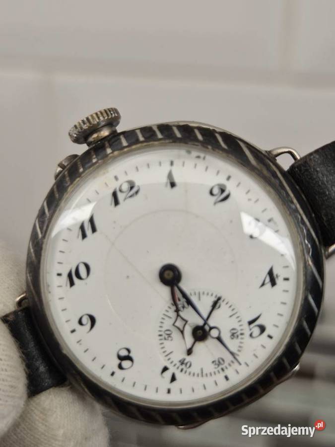 Antyczny Srebrny Trench Watch NIEL HF Huguenin Chorzów sprzedam
