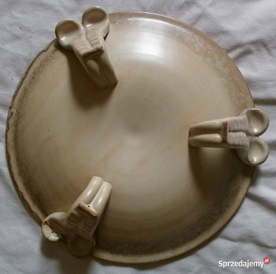 Niepowtarzalny Duży Stary Talerz Ceramiczny Porcelana i szkło Kraków