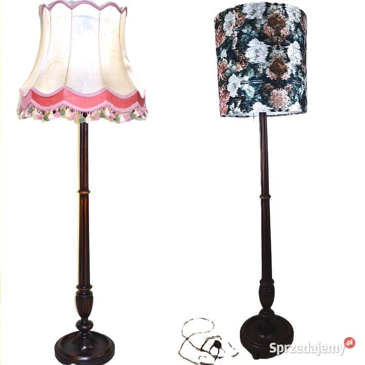Lampa podłogowa drewniana mahoń Anglia lata 20te mazowieckie Bronisze