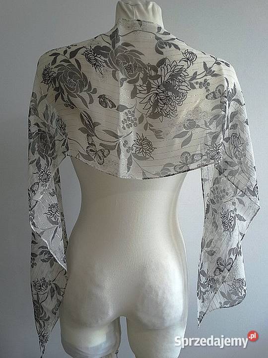 Szalik Jedwabny 93 Naturalny Jedwab Kremowy podlaskie Łomża