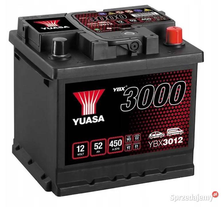 Akumulator Yuasa Standard 12V 52Ah 450A Prawy podkarpackie Mielec