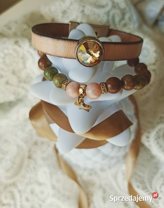 Bransoletka pasek skórka ekologiczna brąz Warszawa