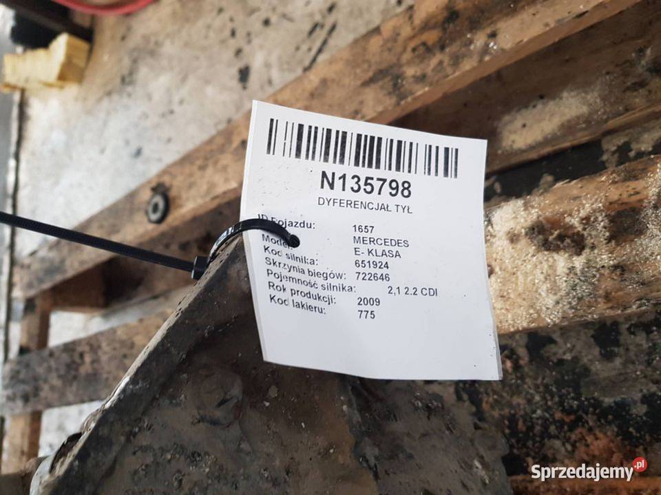 DYFERENCJAŁ TYŁ A2123502900 MERCEDES W212 22CDI Lipno sprzedam