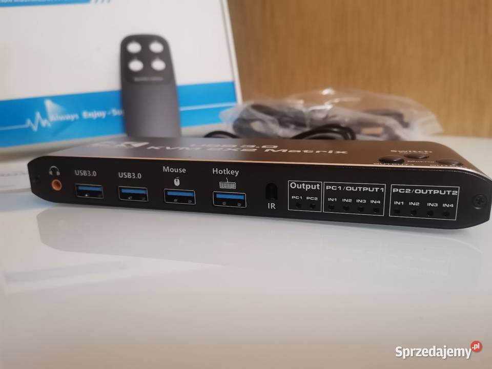 Konsola KVM 2X2 HDMI 2.0 4X USB 3.0 przełącznik Matryca Switch 2 monitor 4K
