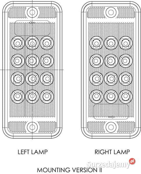Lampa tylna zespolona LED prostokątna 1224V Kamionna