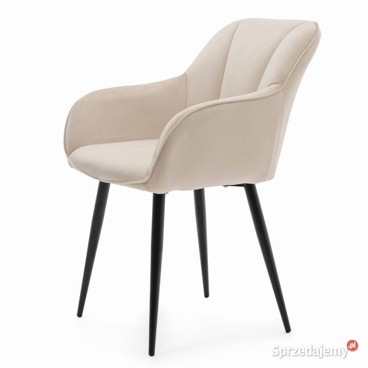Beżowe Krzesło Tapicerowane Lago Wysyłka 24H Tarchały Małe