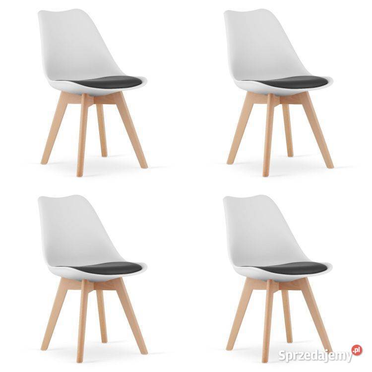 Zestaw komplet krzeseł biało czarne drewniane Bielsk Podlaski sprzedam