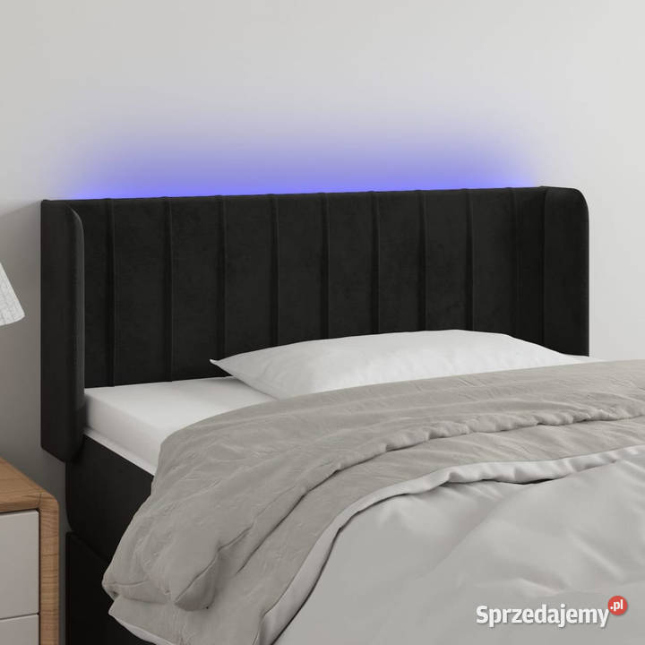 Zagłówek do łóżka z LED czarny 103x16x7888 Ramy i stelaże Warszawa