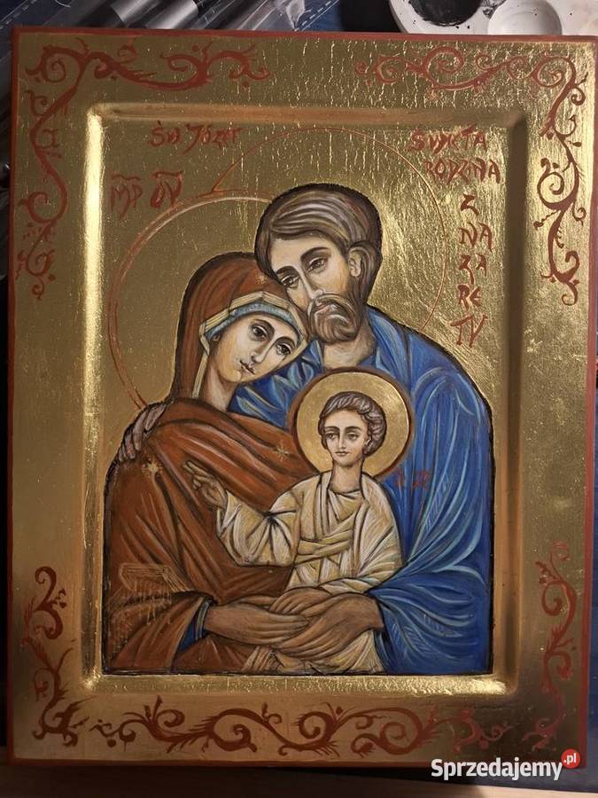 Święta Rodzina ikona pisana na desce lipowej Szczecin