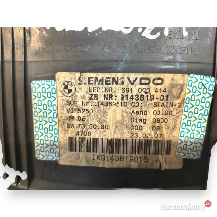 LICZNIK ZEGARY 914381901 BMW E90 E92 E93 20 B osobowe