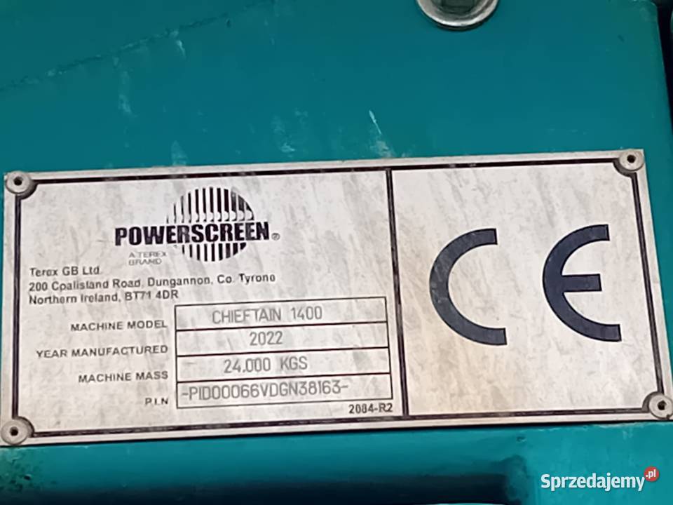Przesiewacz sortownik Powerscreen Chieftain 1400 Trachy