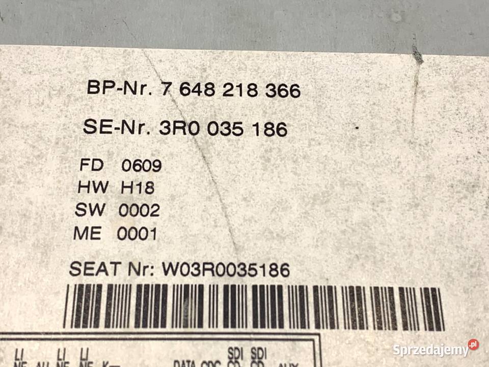 RADIO SEAT EXEO 3R0035186 0813 ODTWARZACZ