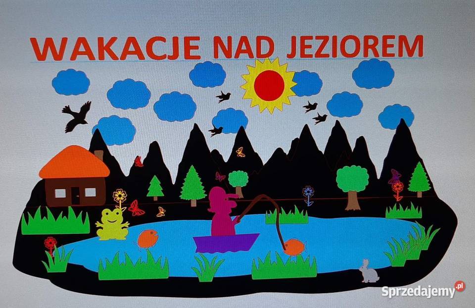 Wakacje lato dekoracja z papieru na tablicę do Nowy Sącz