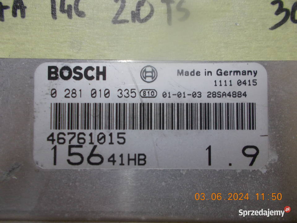 sterownik silnika alfa romeo 20 ts Namysłów sprzedam