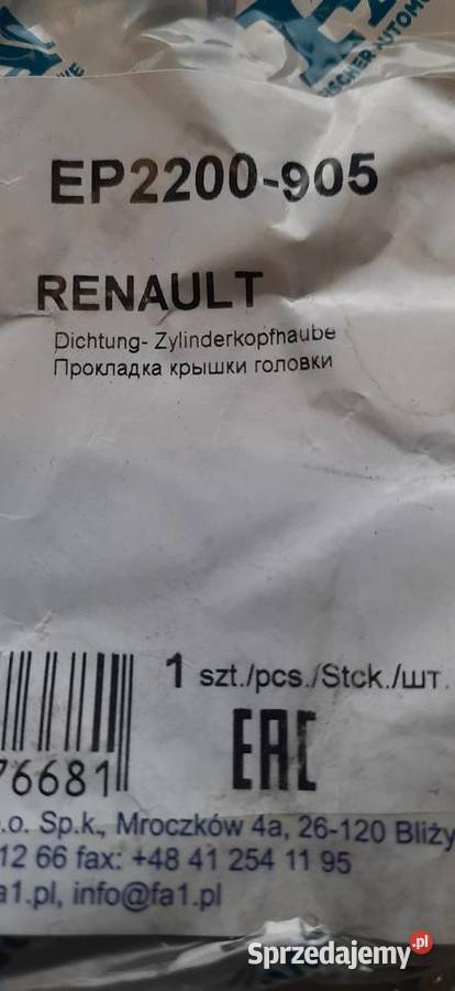 Uszczelka pokrywy zaworów Renault Clio Dacia