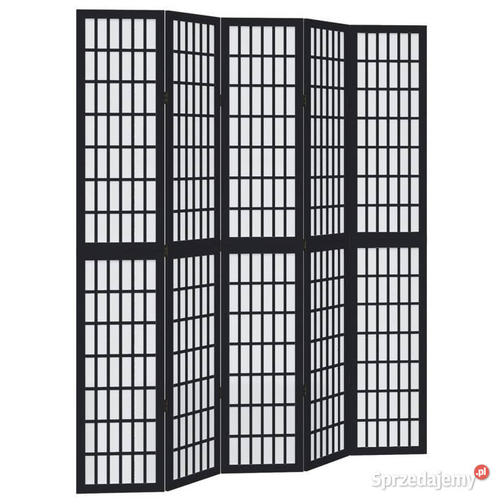 Parawan pokojowy 5panelowy czarny lite drewno sprzedam