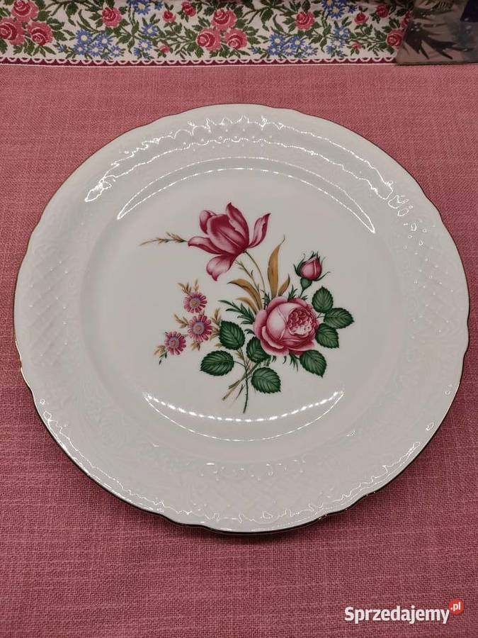 Talerz porcelanowy z kwiatowym wzorem Schumann Dom i Ogród Głuchołazy