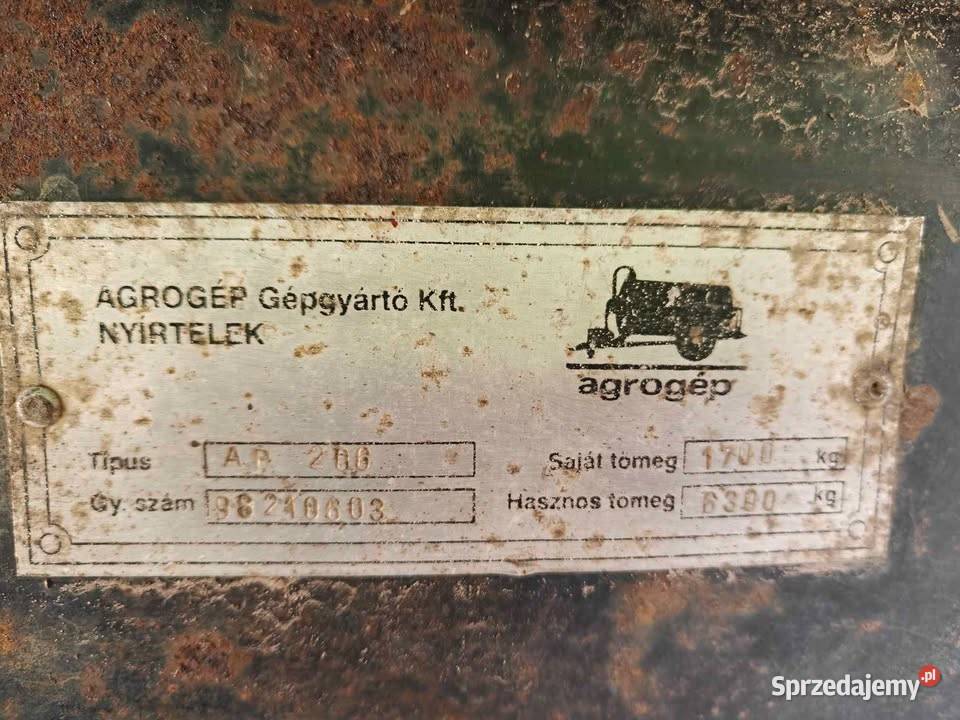 Przyczepa rolnicza wywrotka 8t DMC 3 stronny nieuszkodzony Płońsk