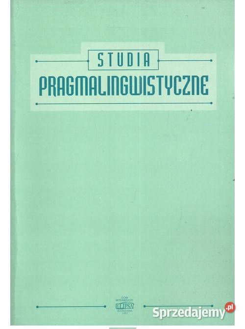 Studia Pragmalingwistyczne łódzkie Łódź sprzedam