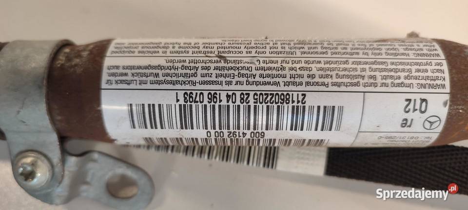 MERCEDES W211 KURTYNA AIRBAG PRAWA A2118602205 Poduszki powietrzne