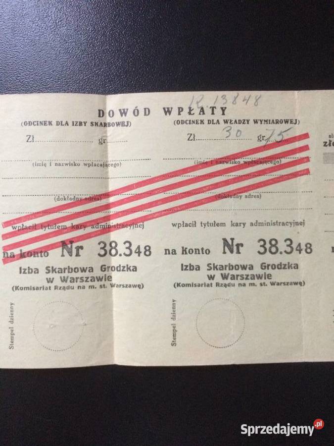 241 Skarbowy Blankiet Nadawczy Szczecin