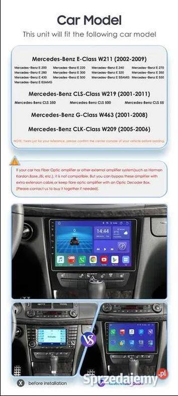 Radio Android 12 Mercedes w211 E300 CLK W209 CLS śląskie