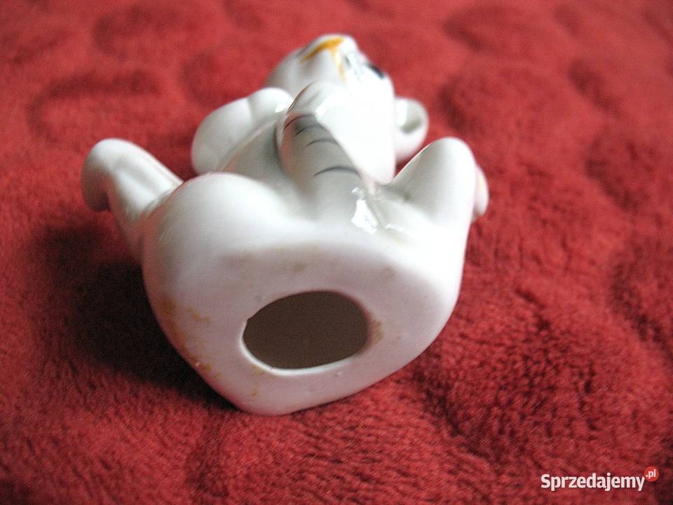 Kot młody zabawny kotek figurka porcelana 8 x 6 Dom i Ogród