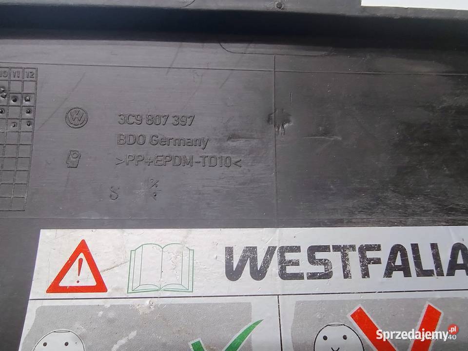 Zaślepka 3C9807397 zderzaka tył do VW Passat B6 Toruń