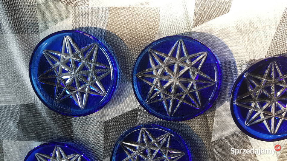 Pięć krysztalowych podstawek Porcelana i szkło Myszków