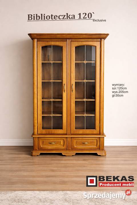 Duża Stylowa Biblioteczka Promocja Witryna 120 120cm Góra Kalwaria