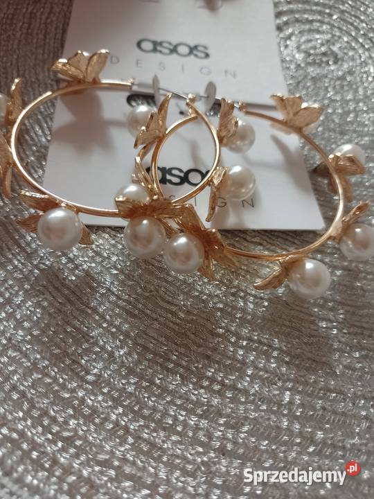 ASOS Bogato zdobione perłami Kolczyki koła z małopolskie Kraków sprzedam