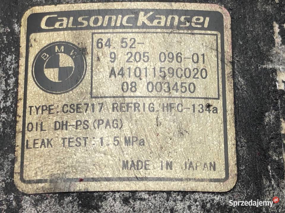 SPRĘŻARKA KLIMATYZACJI BMW E71 9205096 30 306 Kompresory klimatyzacji