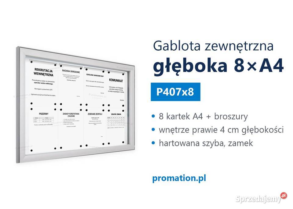 Gablota zewnętrzna zamykana 8A4 do urzędu gminy