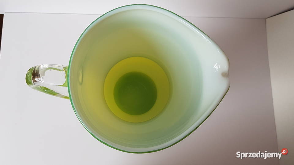 Duży stary dzban dzbanek kolorowe szkło PRL Porcelana i szkło śląskie Dąbrowa Górnicza