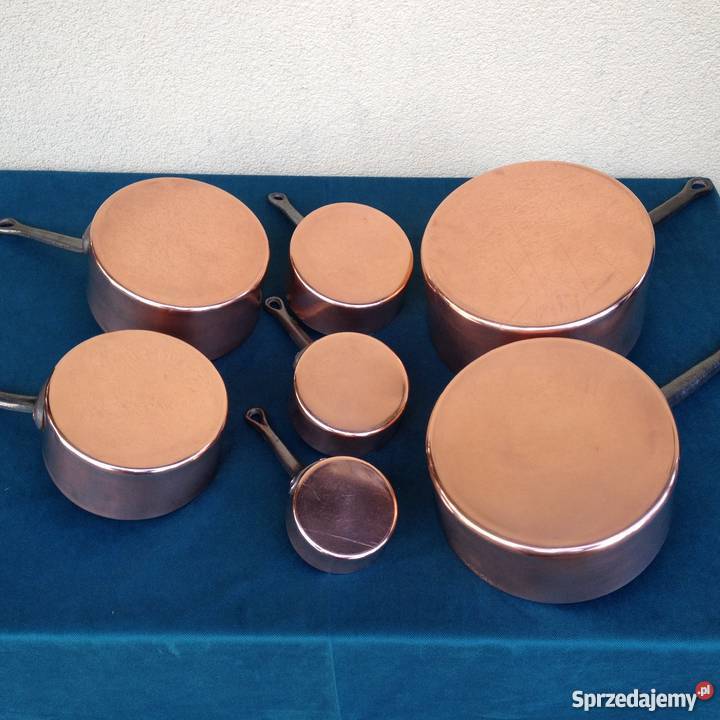 Rondle garnki miedziane komplet 7 Akcesoria kuchenne Warszawa