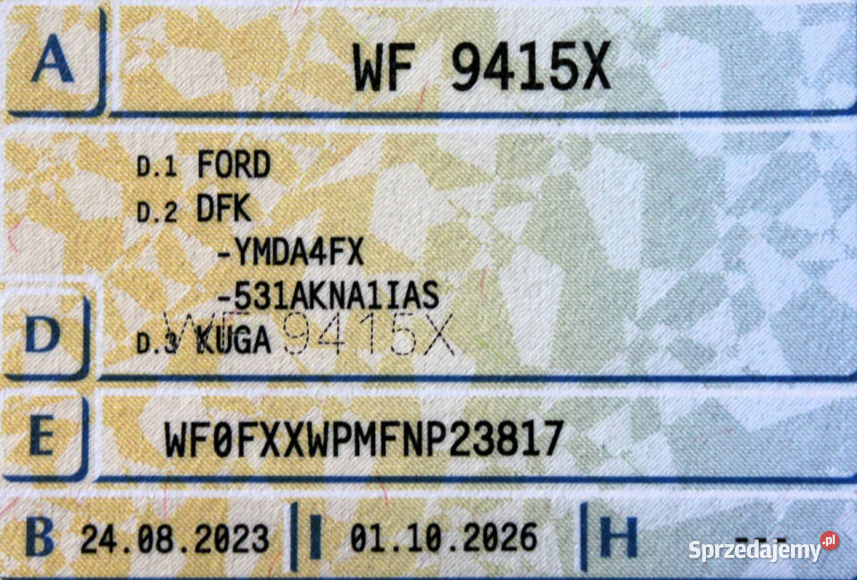 Ford Kuga 4x4 TitaniumX FV23 SalonPL Kamery nawigacja