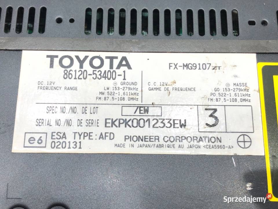 RADIO LEXUS IS 8612053400 0513 ODTWARZACZ sprzedam