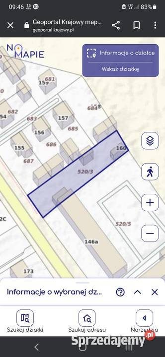 Działka z bydynkami k Puław Bronowice