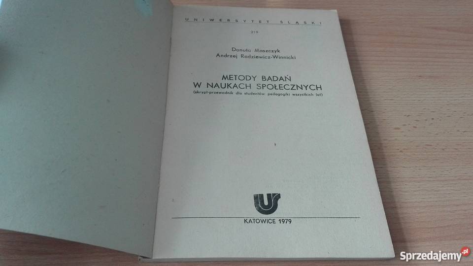 Metody badań w naukach społecznych Maszczyk Gdańsk